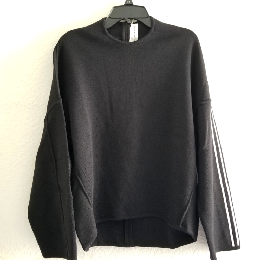Golden Goose Cyan Striped Sleeve Wool Knitted Sweatshirt Size Small Black - Picture 1 of 11